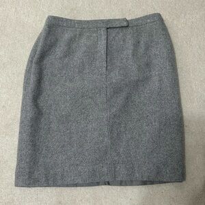 Ralph Lauren Gray Midi Pencil Skirt Angora Wool Blend Classic Suit 8